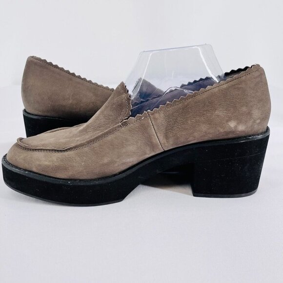 Eileen Fisher Women's Harria Platform Loafer Size 11 In Grey Scalloped Trim - Picture 7 of 14